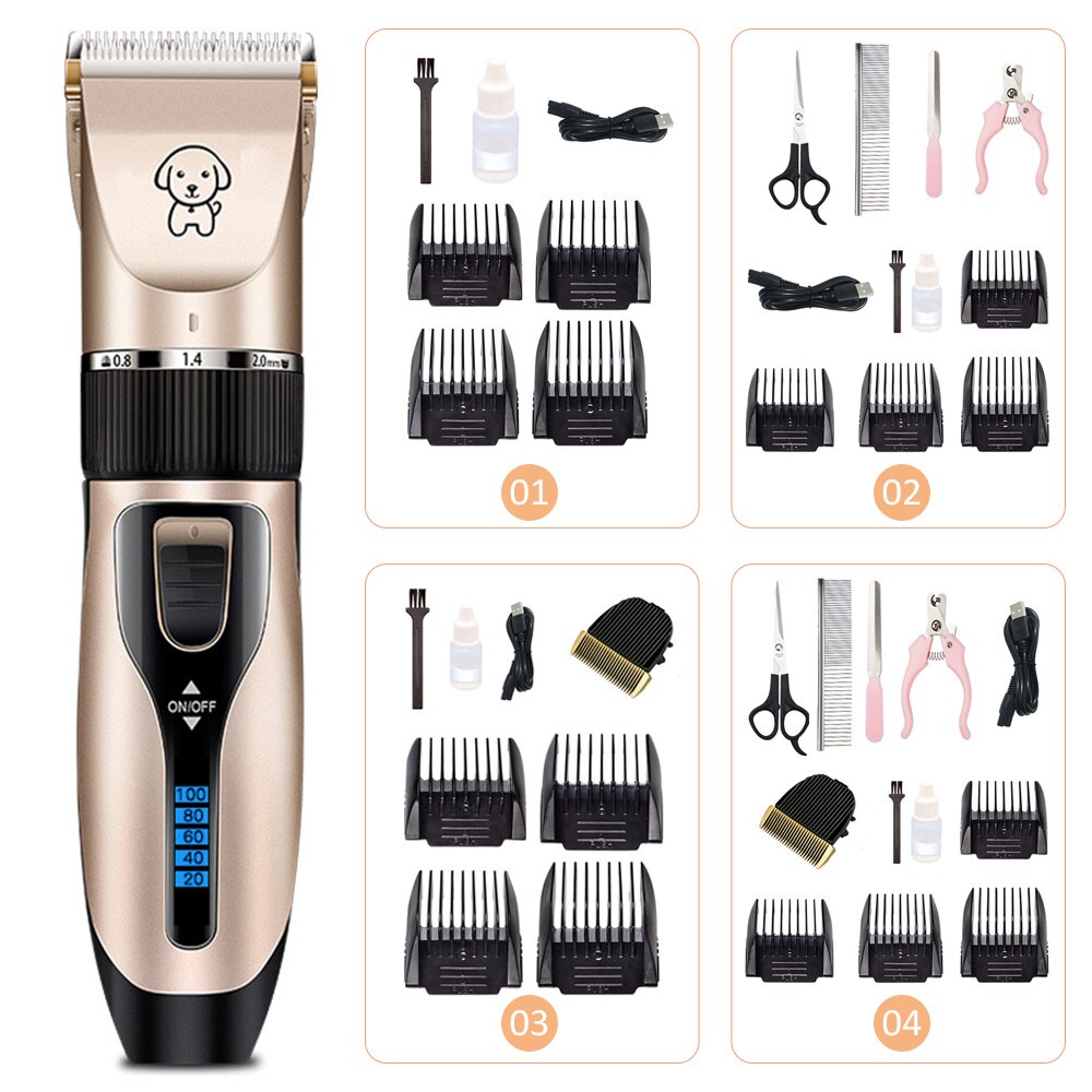 Professionele Hond Haar Clippers Grooming Elektrische Schaar Huisdieren Draadloze Oplaadbare Low Noise Pet Grooming Supplies