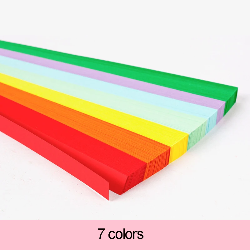 Tiras de papel de estrellas de Origami, papel plegable de doble cara, Estrella colorida de la suerte, 27 colores, manualidades artísticas, decoración del hogar, 540 hojas: Rainbow  540 sheets