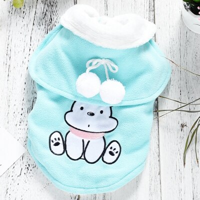 Vestes d'animaux en lapin mignon pour fille et garçon, costumes d'hiver de princesse verte rose, costumes chauds pour Chihuahua Yorkshire: Green / L