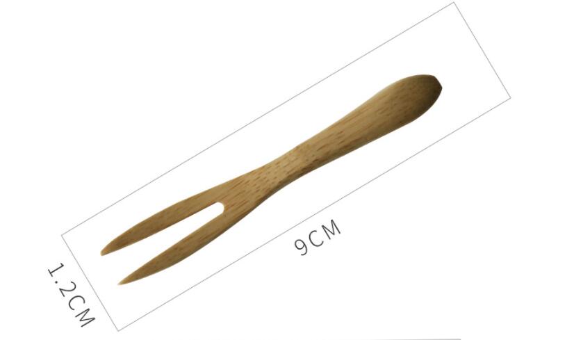 (100 st ) 9cm bambu dessert sked gaffel baby barn använder mini bambu skedar bambu gafflar