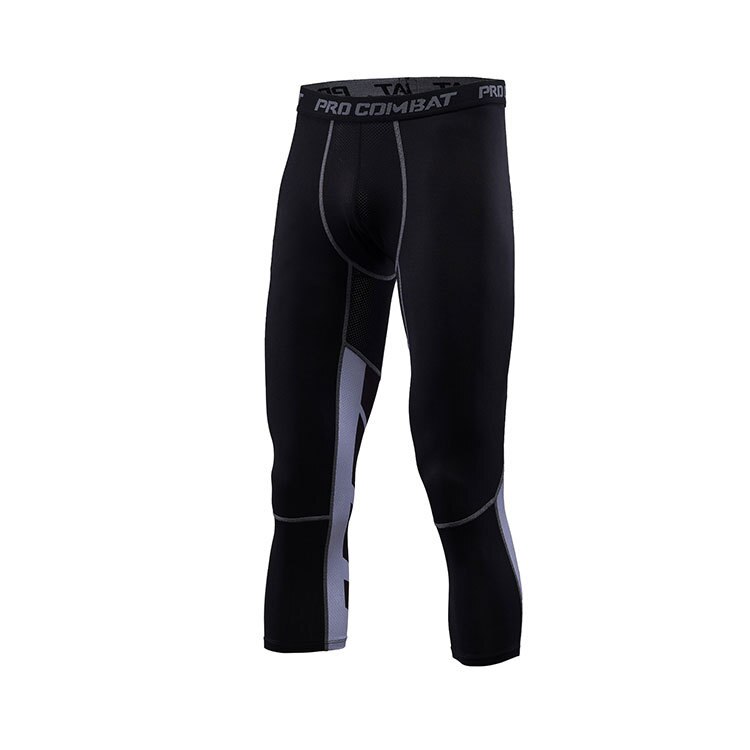 Hoge Elastische Compressie 3/4 Running Broek Voor Mannen Skinny Ademend Pro Fitness Mannelijke Strakke Sneldrogend Workout Jogger Broek: S