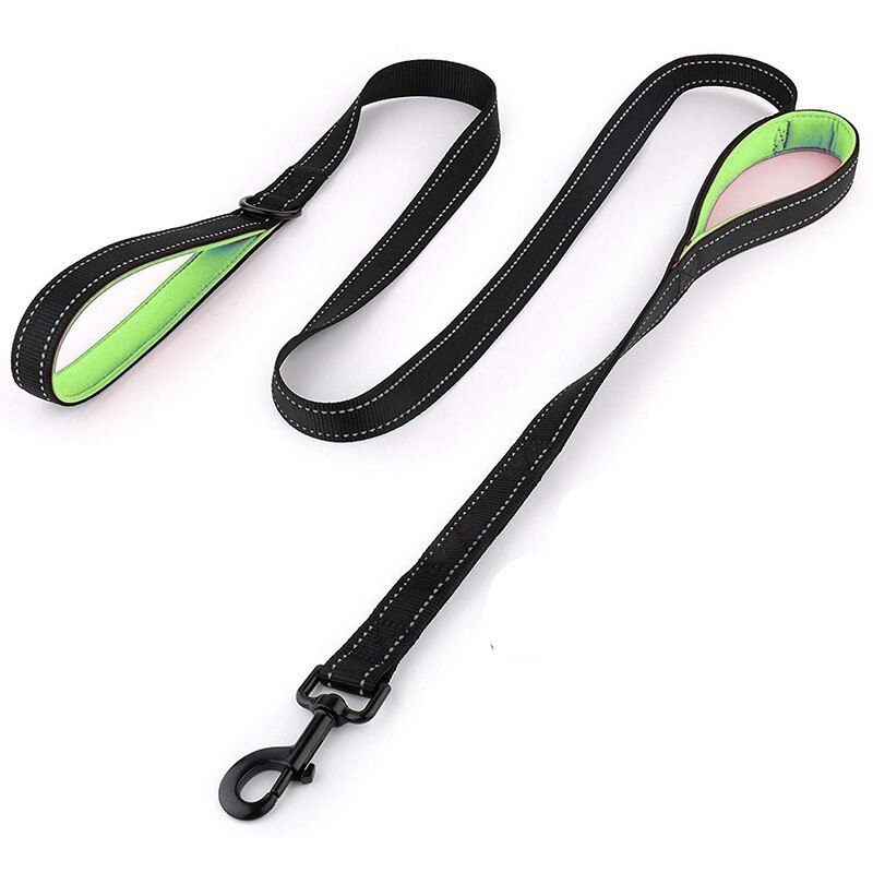 Benepaw Reflecterende Gewatteerde Hondenriem Twee Handvat Duurzaam Kleine Medium Grote Hond Pet Training Leash Nylon Lood 7 Kleuren: Licht Groen / L - 1.8M ( 5.9FT )