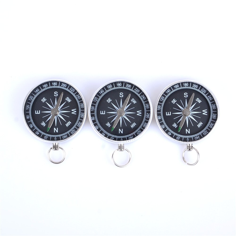 HSEAYM Metal Compass Lightweight Aluminum Survival Tool Buckle Car Camping Hiking Pointing Guide Portable Handheld Compass: 3 PCS