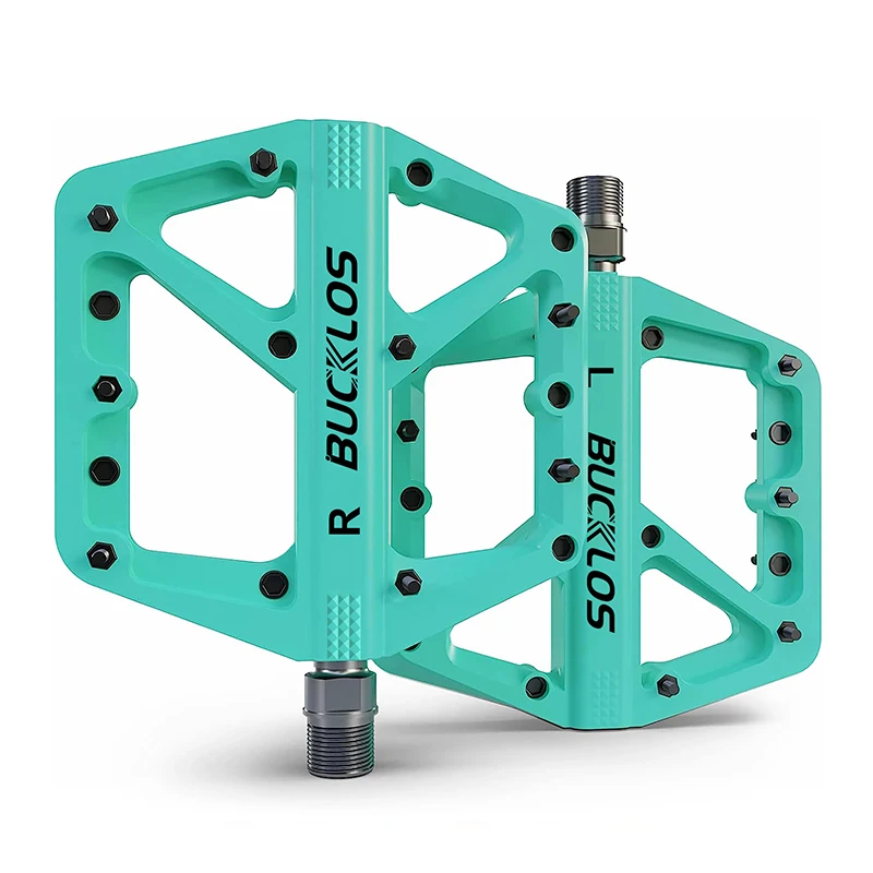 BUCKLOS MTB Bike Pedals Sealed Bearing Mountain Road Bicycle Flat Pedal Platform Ultralight 9 16'' Platform Pedals Bicycle Part: PURPLE