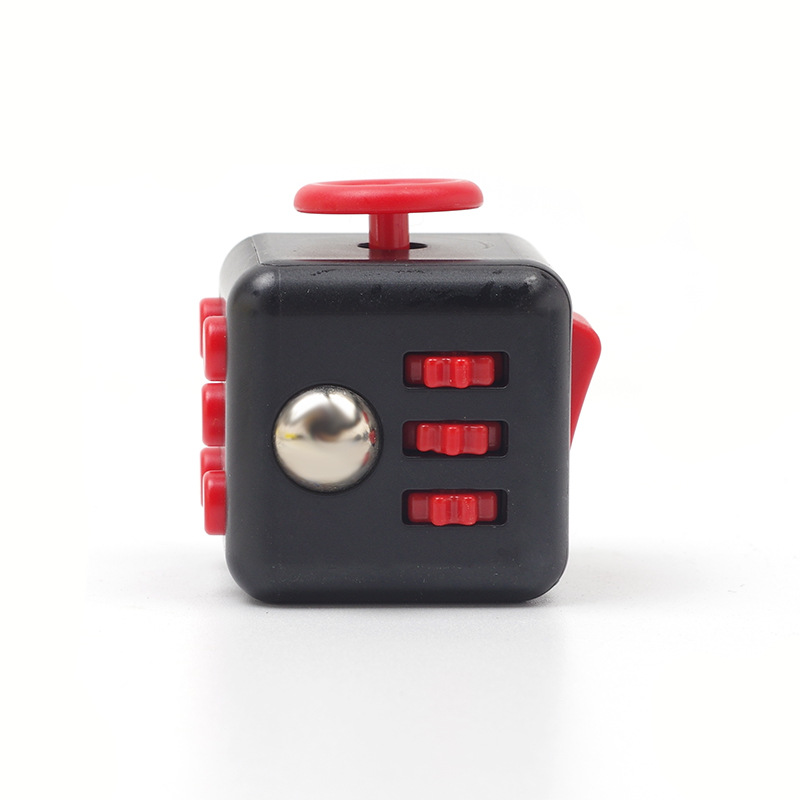 Decompression Dice Decompression Ring Cube Relieves Stress and Anxiety Cube for Children and Adults: Black red