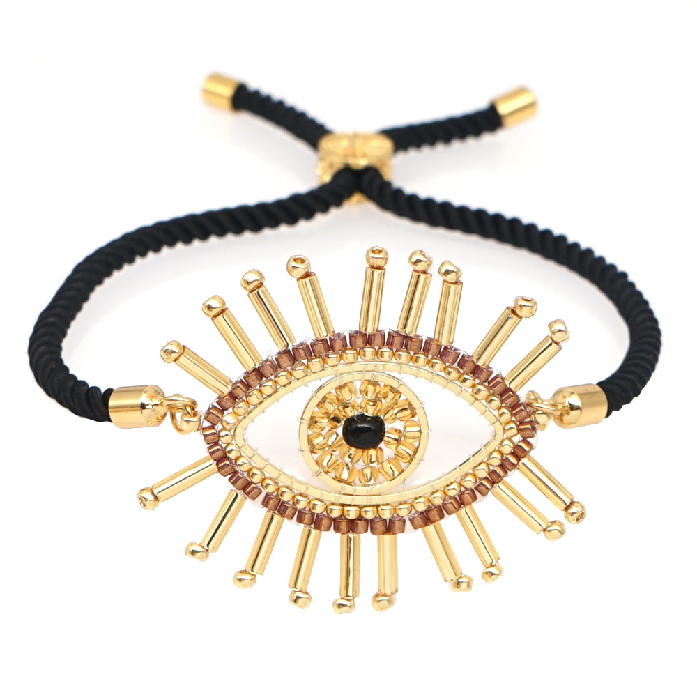 Go2boho Evil Eye Turkish Bracelet For Women MIYUKI Beads Bracelets Pulseira Feminin Jewelry Friends Gold Color Handmade