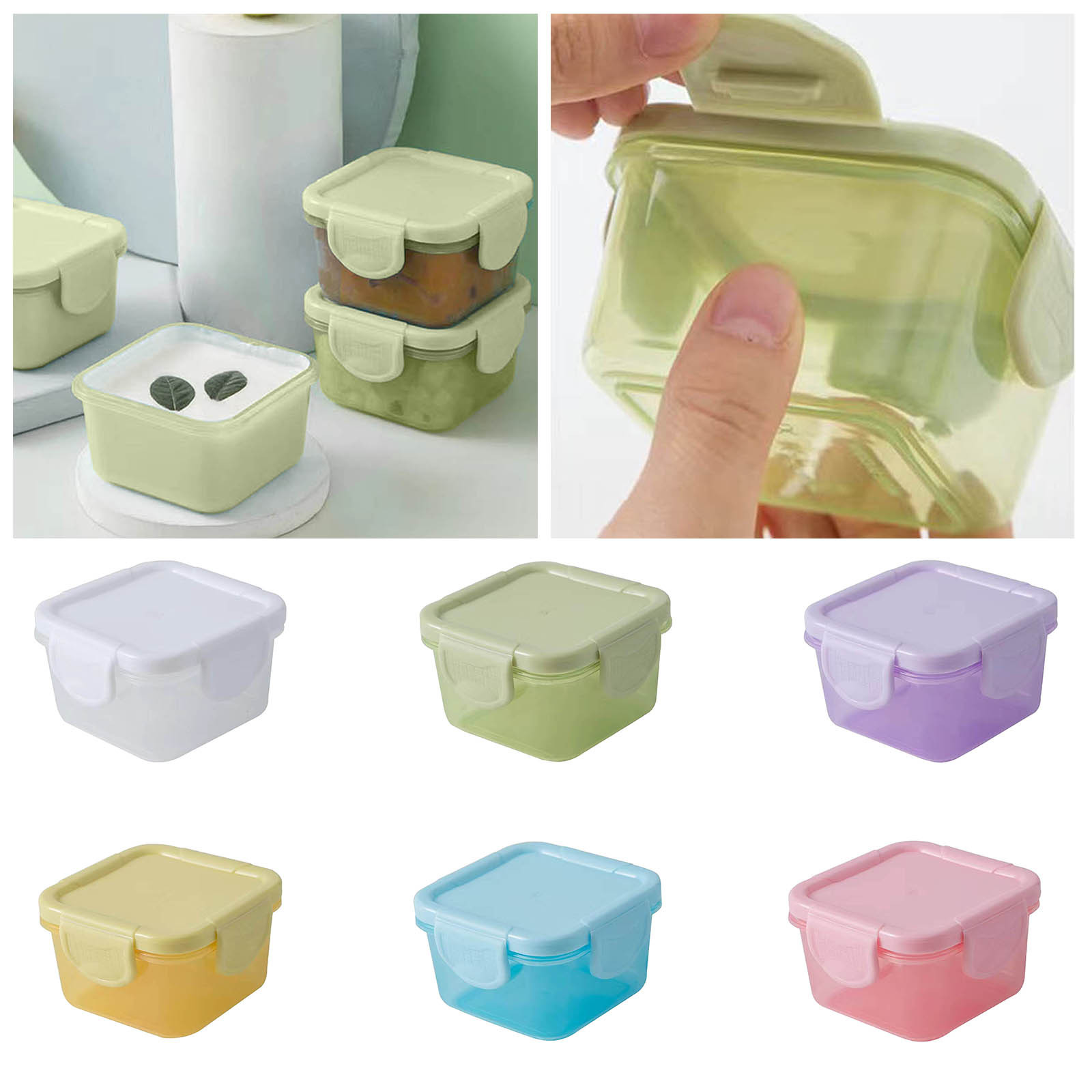 Food Containers Leakproof Lids Condiment Sauce Containers Mini Freezer Storage Containers Airtight Containers Microwave Safe