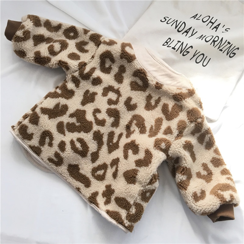 Ragazzi e Ragazze, più di Velluto Del Leopardo Del bambino Caldo Lungo Cappotto Nuovo Coreano Caldo di Spessore Cappotto