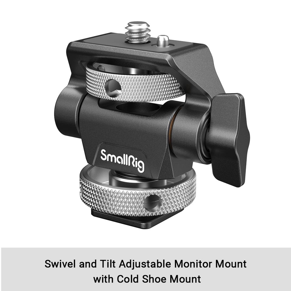 SmallRig DSLR Camera Clamp Swivel and Tilt Adjustable Monitor Mount w/ Screws Mount for Monitor Flash Light DIY Attachment 2905B: Blue