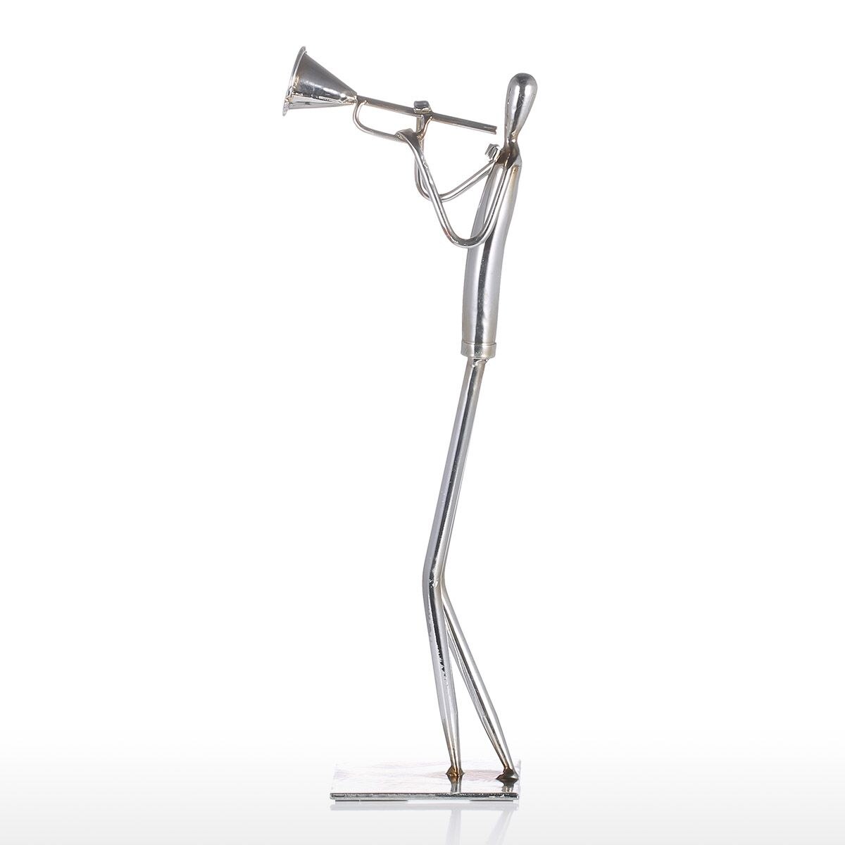 Orkest Trompet Tooarts Metalen Sculptuur Ijzeren Sculptuur Abstracte Sculptuur Moderne Sculptuur Band Instrument Thuis Decoratie