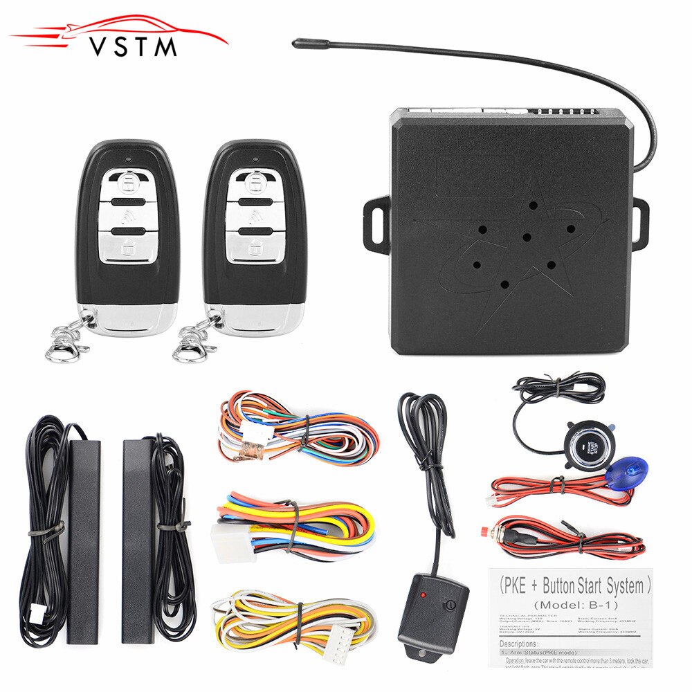 Car Alarm Remote Control Car Keyless Entry Engine Start Alarm System Push Button Remote Starter Stop Auto