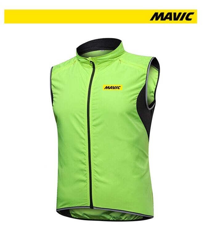 MAVIC Chaleco de Ciclismo de superior ligero a prueba de viento ciclismo Chaleco de los hombres o las mujeres ciclismo chaleco cortavientos mtb viento chaleco: Amarillo / S