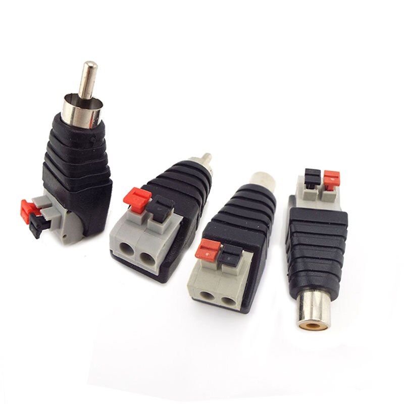 2.1*5.5mm Speaker Wire A/V Cable to Audio Male Female RCA Connector Press Plug Terminal Adapter Jack Plug