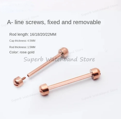 14 16 18 20 22mm tornillo de reloj varilla de tubo tornillo de reloj Kit de enlace de vástago para correa de reloj de cuero Pin cierre pulsera reparación: XL / Negro carbón