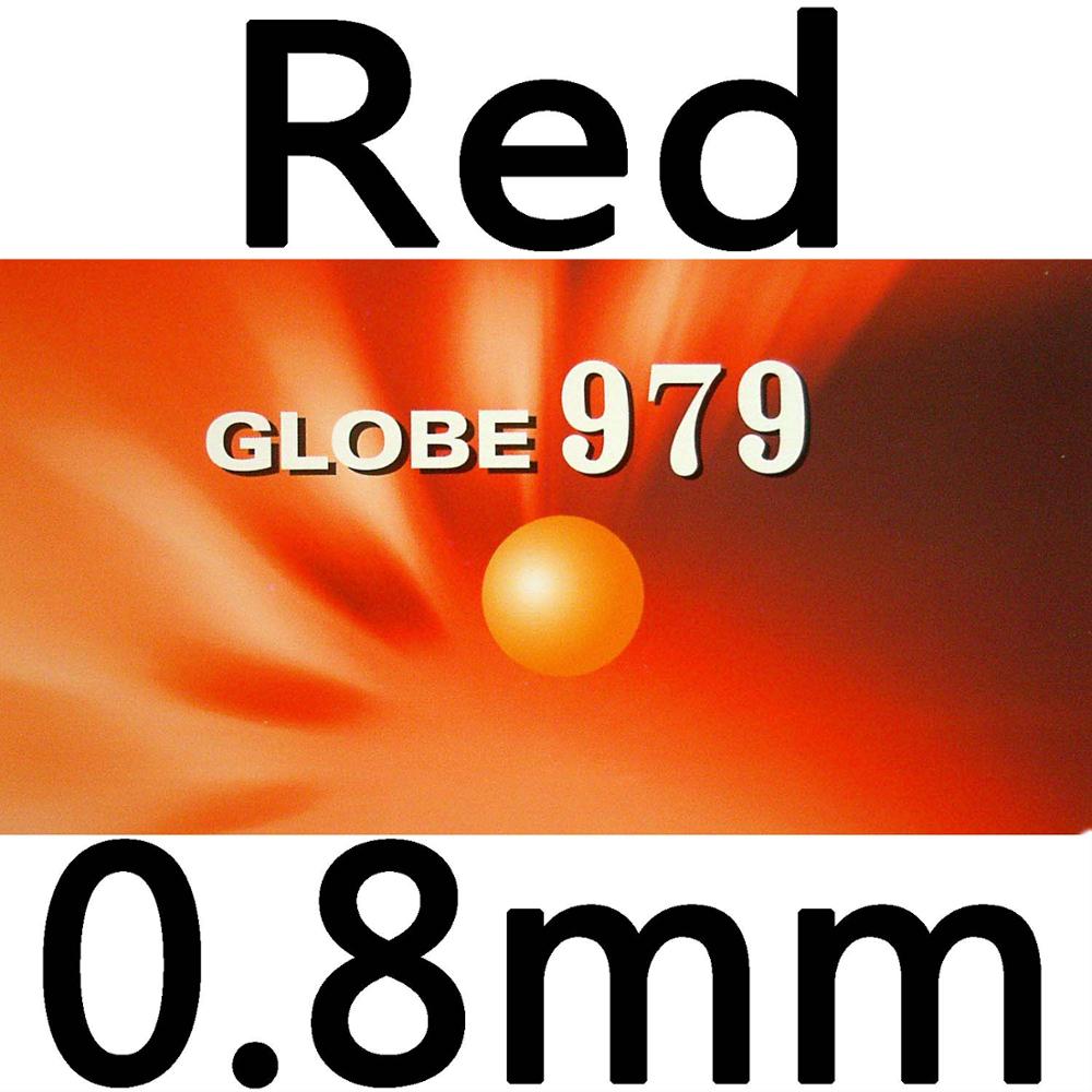 Original Globe 979 long pips out table tennis rubber with soft sponge for racket paddle ping pong: Red 0.8mm