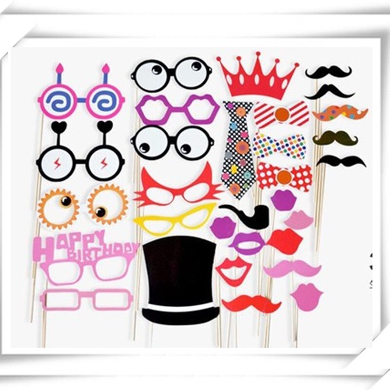Team Bride PhotoBooth Props Bride To Be Mr Mrs Photo booth Props Just Married Bachelorette Party Decor Funny Glasses Mustache: 31pcs birthday
