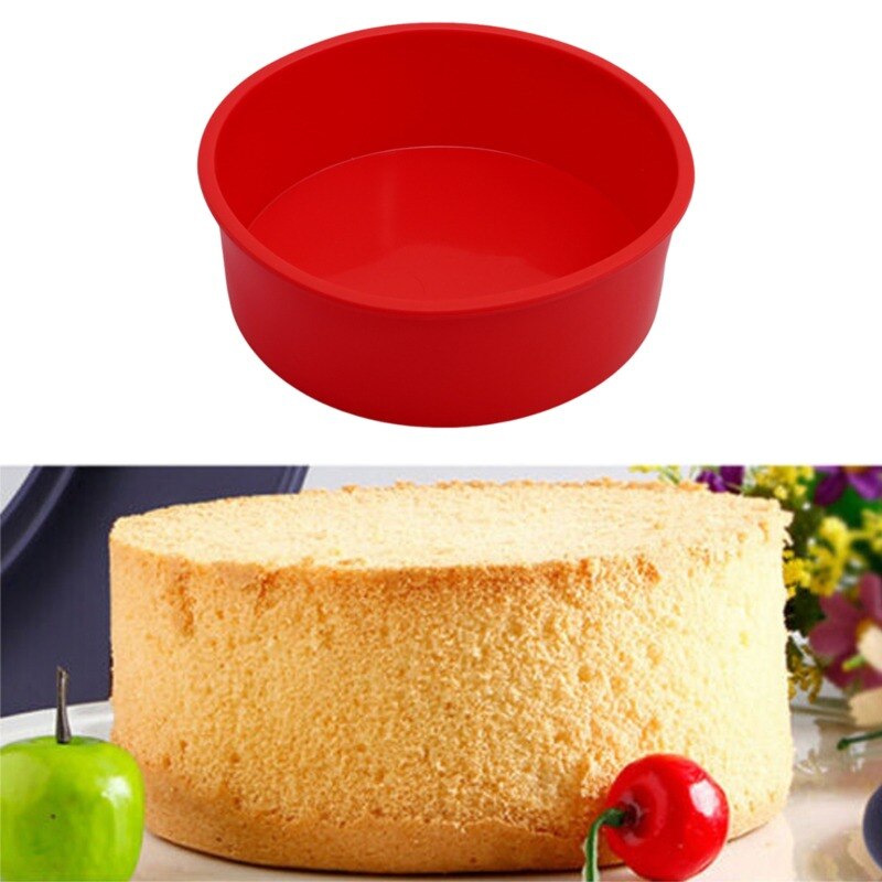 6 Inch Silicone Cake Pan Ronde Vorm Non-stick Bakvorm Rode Bakvormen Cake Bakvormen Gereedschap