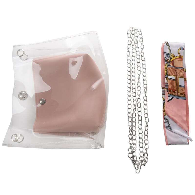 Bolso transparente bolso de cubo de transparente bolso de hombro de mujer playa Casual Shopping Bag (rosa)