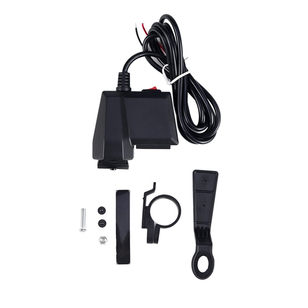 Adaptador de cargador de teléfono móvil para motocicleta, multifuncional, con USB Dual, voltímetro de silicona, ABS, accesorios de plástico para motocicleta