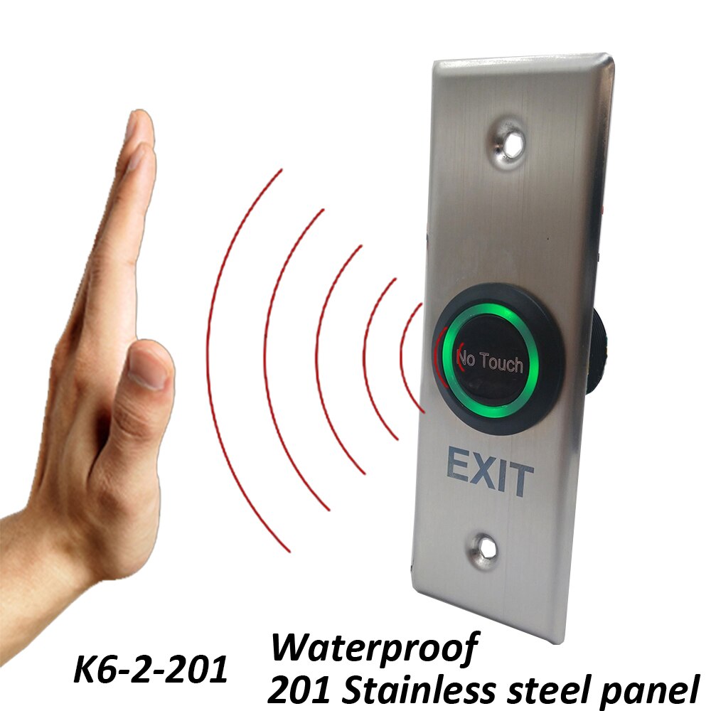 IP68 Waterproof Metal Contacless No Touch Infrared Door Access Control Exit Button: K6-1-201