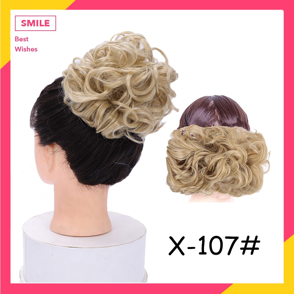 HUAYA ślubne na włosy kok fryzura włókno termoodporne peruka syntetyczna ze sznurkiem kręstożek chignon modne dodatki robić włosów: X-107