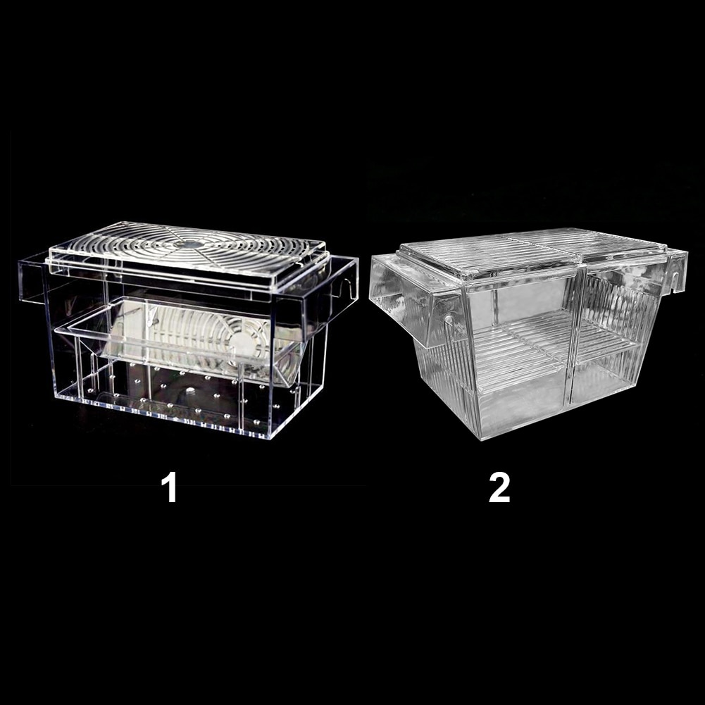 Double-deck Isolation Trap Fry Incubator Breeder Transparent Cage Tank Floating Aquarium Hatchery Guppies Fish Breeding Box
