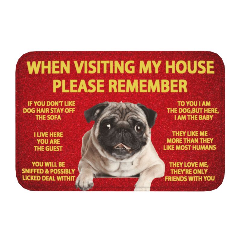 Staffordshire Bull Terrier Dog Quotes Front Door Mat Anti-Slip Outdoor Quick Dry Doormat Kitchen Bedroom Entrance Rug Carpet: Blue