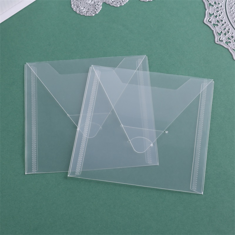 10pcs 12x12cm Transparent Plastic Storage Bags For Small Cutting Dies Stamps Organizer Holders Bags Cardstock Storage Envelopes