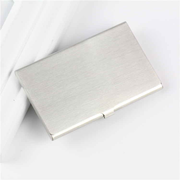 Exquisite Aluminum Antimagnetic Card Holder Women Men Metal Credit Card Business Card Holders Simple Purse Wallet: Silver