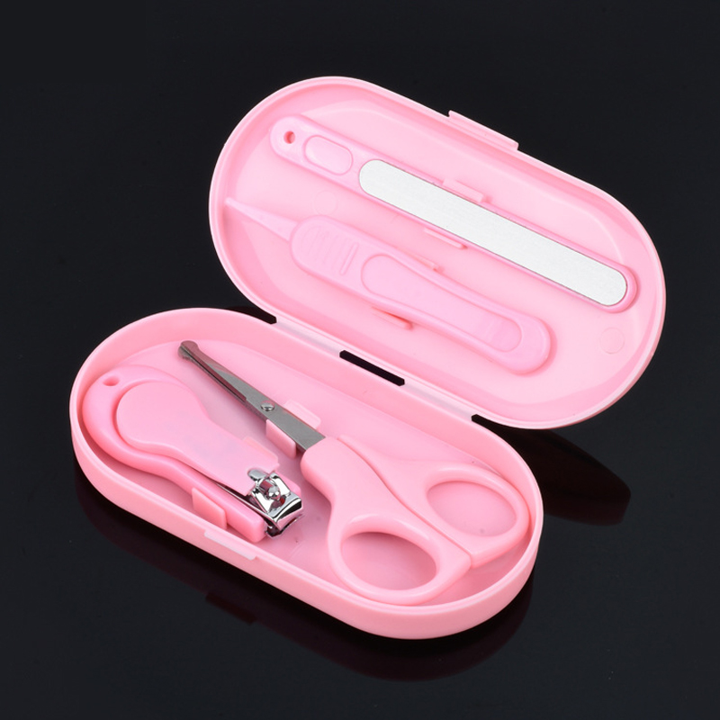 Kids Newborn Childish Nail Scissors Convenient Baby Care Tool Nail Cutter Finger Trimmer For Children Enfant Kids Newborns: 4pcs pink