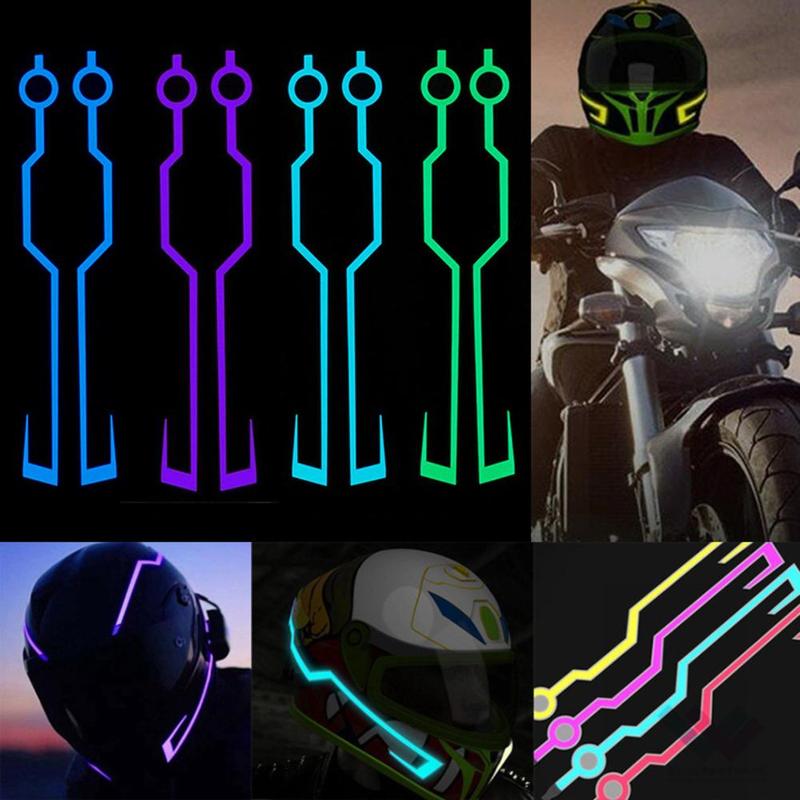 Juego de luces LED de 2 uds. Para EL casco y la motocicleta, resistente al agua, DIY, 3 modos