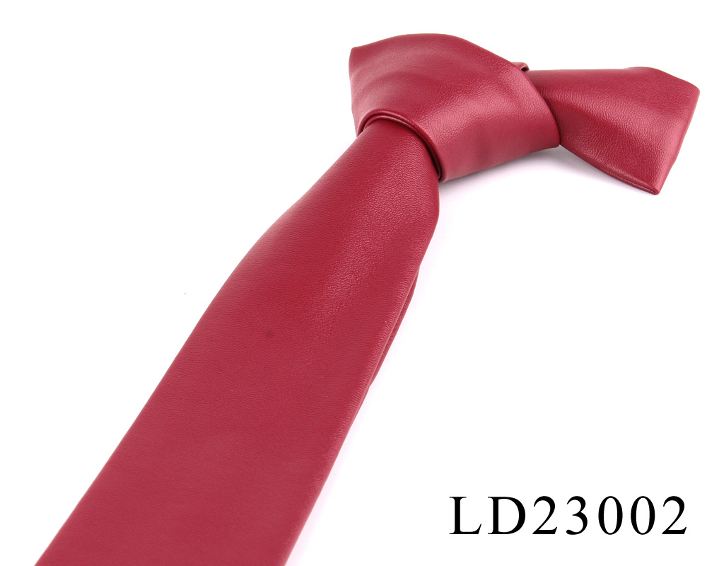 Cravates en cuir PU pour hommes, solide, à la , pour mariage, costume d&#39;affaires,: LD23002