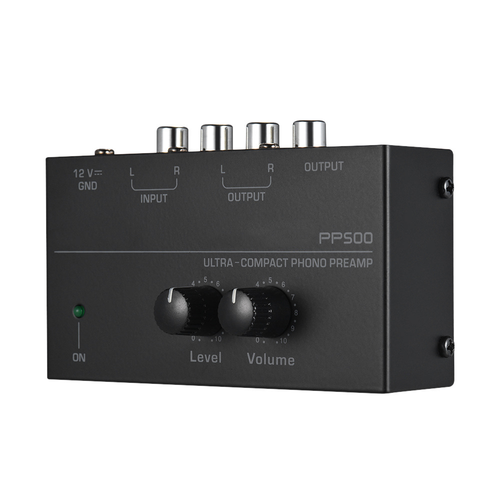 Preamplificatore Phono Preamp amplificatore Audio Ultra-compatto con controllo del Volume del livello ingresso giradischi uscita RCA uscita TRS da 1/4''