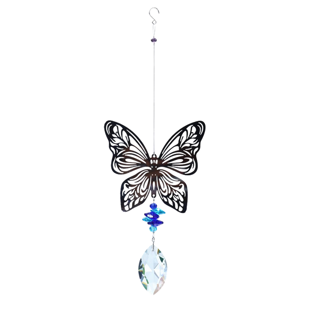 Rainbow Crystal Hanging Crystal Wind Chimes Butterfly Bird Prisms Crystal Pendant for Window Garden Home Decoration: Butterfly