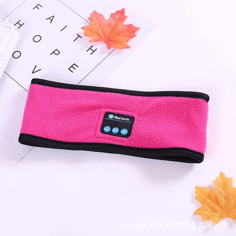 Bluetooth muziek hoofdband gebreide slaap hoofddeksels hoofdtelefoon luidspreker headset afneembare sportheadset hoofdband: Rood