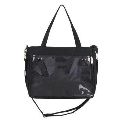 Ita Bag Japan Style Transparent Jelly Bags For Women Lolita Girls Clear PVC Ita Bag Shoulder Itabag Handbag Large Capacity: black