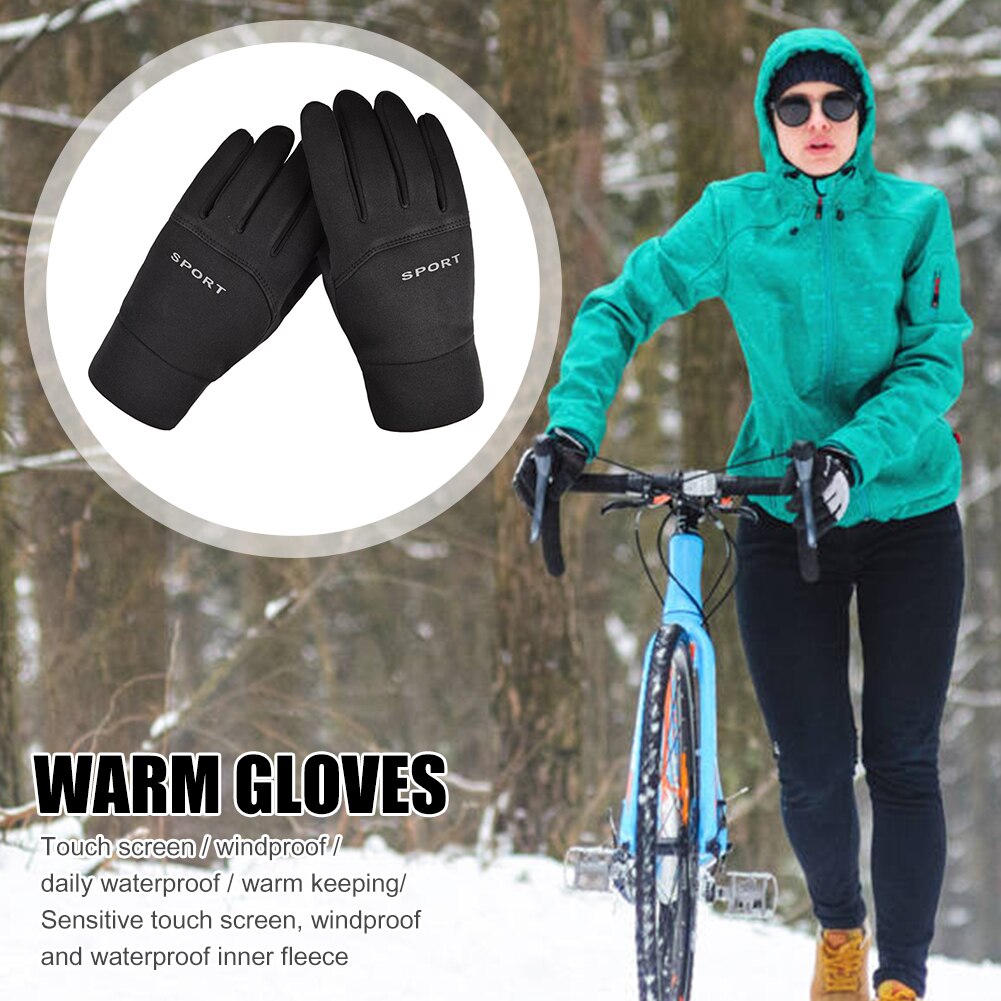1 Paar Winter Fietsen Handschoenen Fiets Warm Touchscreen Volledige Vinger Handschoenen Waterdicht Outdoor Bike Skiën Motorrijden