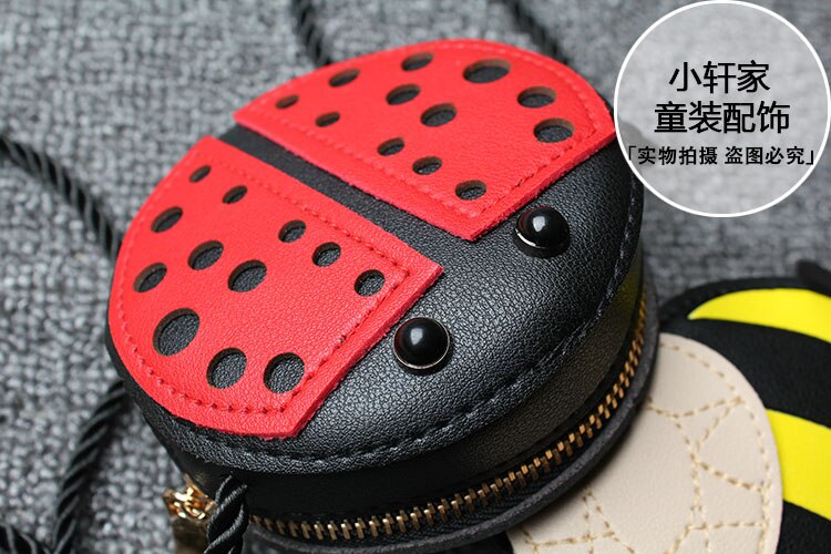 Meisjes Schoudertas Pu Baby Kids Crossbody Satchel Animal Vorm Slak Lieveheersbeestje Leuke Mooie: Ladybug