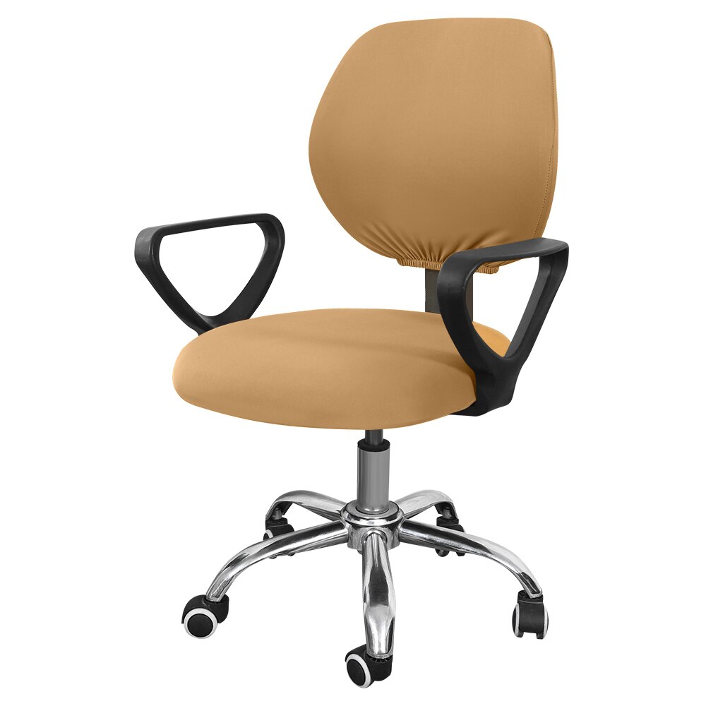 9 Solid Colors Office Chair Cover Elastic Office Armchair Covers For Mariage Rotatable Computer Chair Slipcovers Spandex Fabric: camel