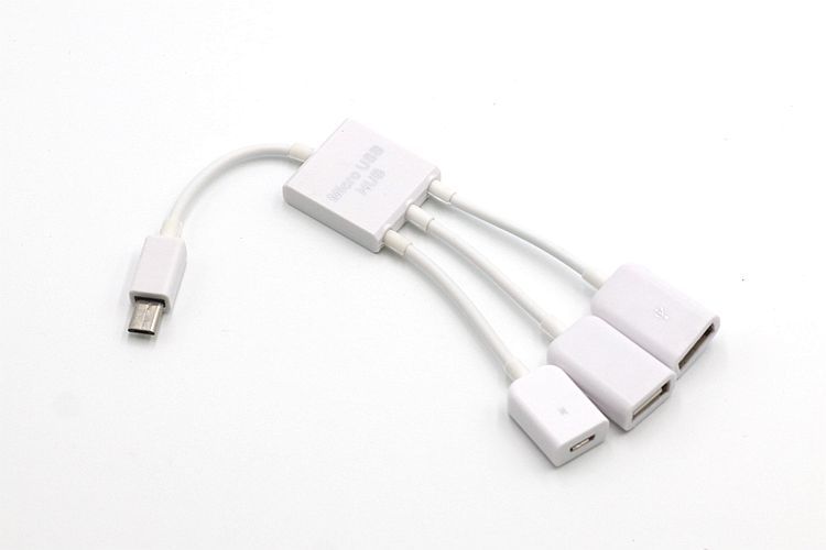 3 in1 multifunktions dual micro usb host otg hub adapter kabel han til hun dual micro usb 2.0 host otg hub adapter kabel