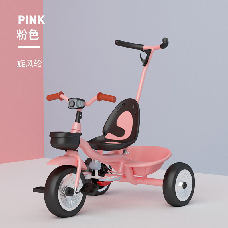 Baby Kind Driewieler Kinderen Fiets Loopstoeltje Met Muziek Drie Wielen 1-6 Jaar Oud Voor Baby Speelgoed balans Auto Reiswieg: pink 