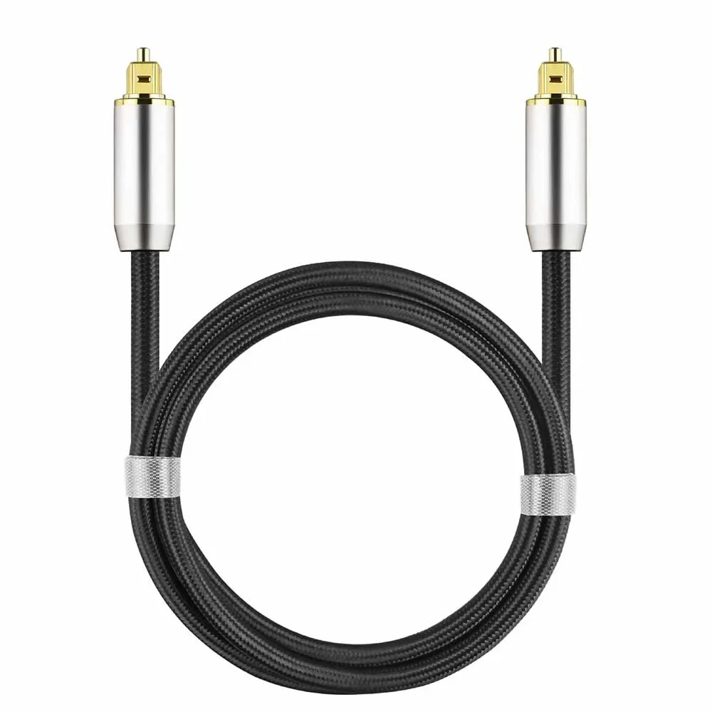 Cable óptico SPDIF, Cable de fibra óptica de Audio Digital, Cables chapados en oro para reproductor de CD y DVD Blu-ray, TV, de sonido de alta fidelidad