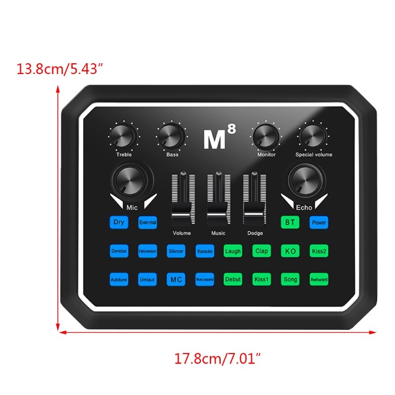 066A Adjust Stereo Sound Card Board Mixer Shaking Live Equipment Support Android Win7 Win8 Win10 System