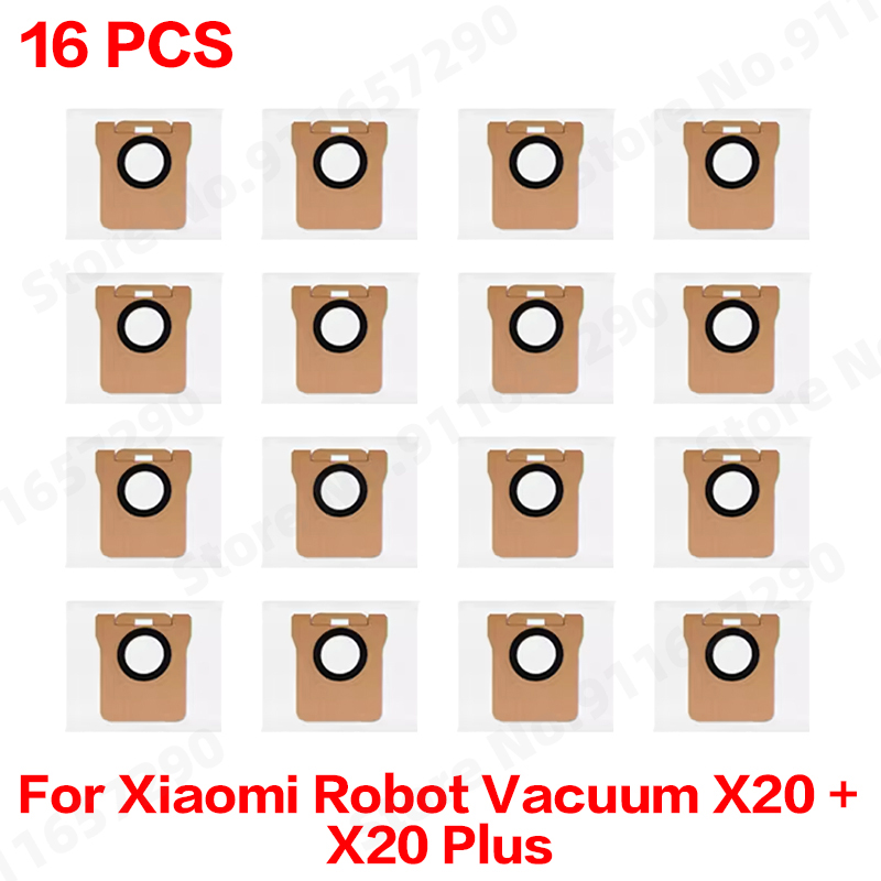 Para xiaomi robô vácuo x20 +/x20 plus saco de pó mop pano acessórios escova lateral principal filtro hepa peças reposição: Borgonha