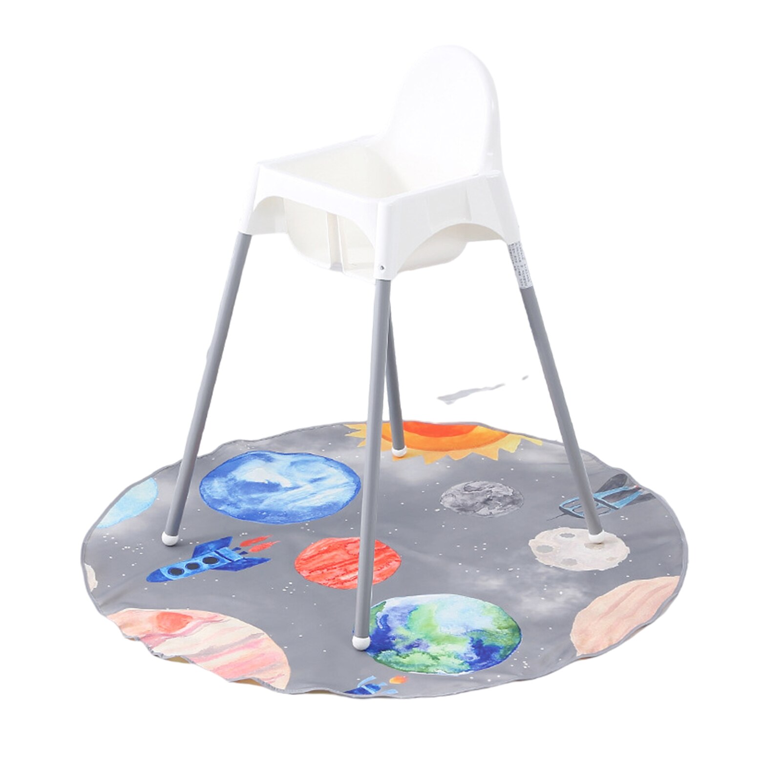 Hochstuhl Boden Schutz Matte Anti-Unterhose Silikon Stelle matt Baby Eatting matt freundlicher Runde Boden Krabbeln Spielen matt: B