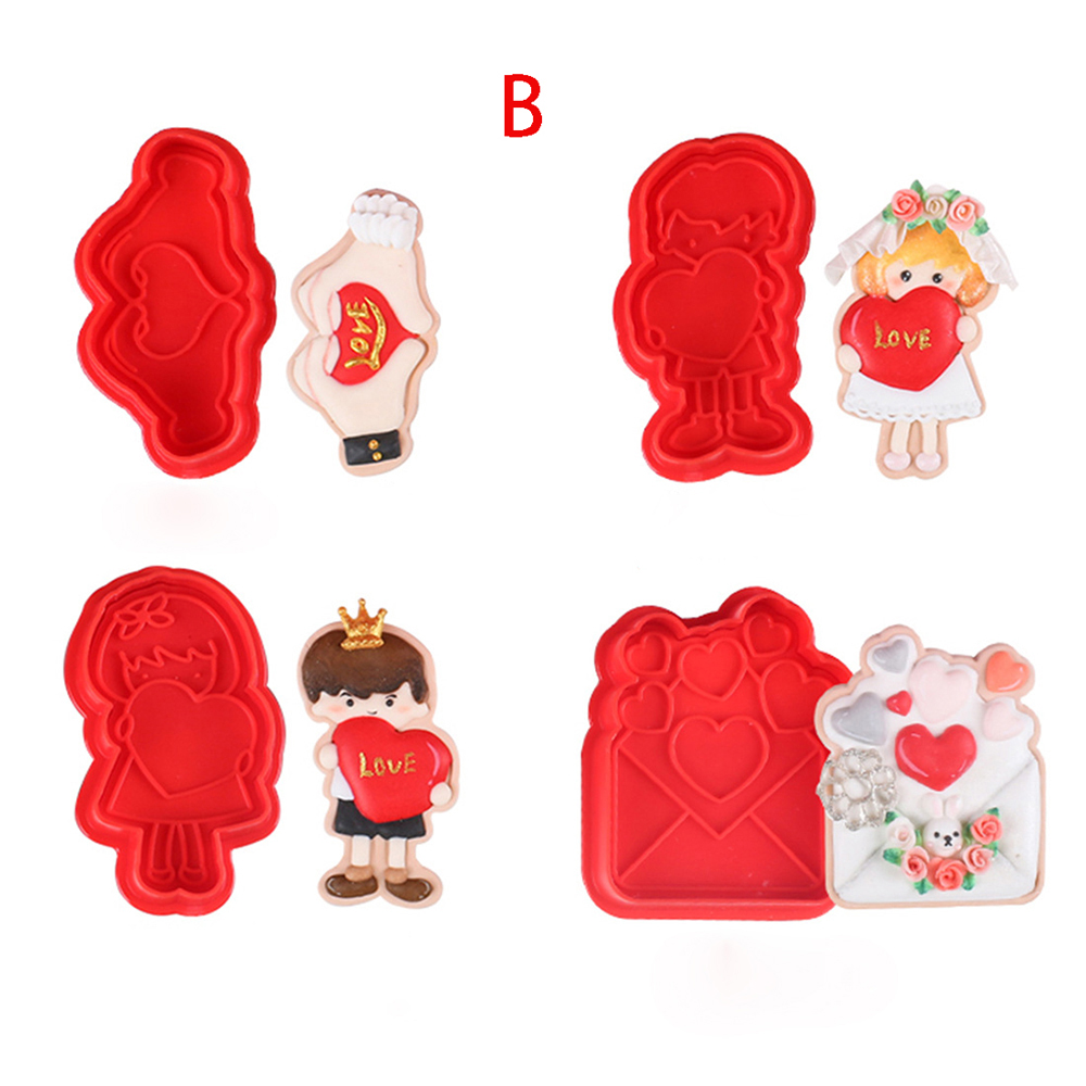 4 pz/impostato palloncino amore stampo per biscotti stampo per biscotti san valentino stampi per biscotti stampo per biscotti in plastica stampo per biscotti: B