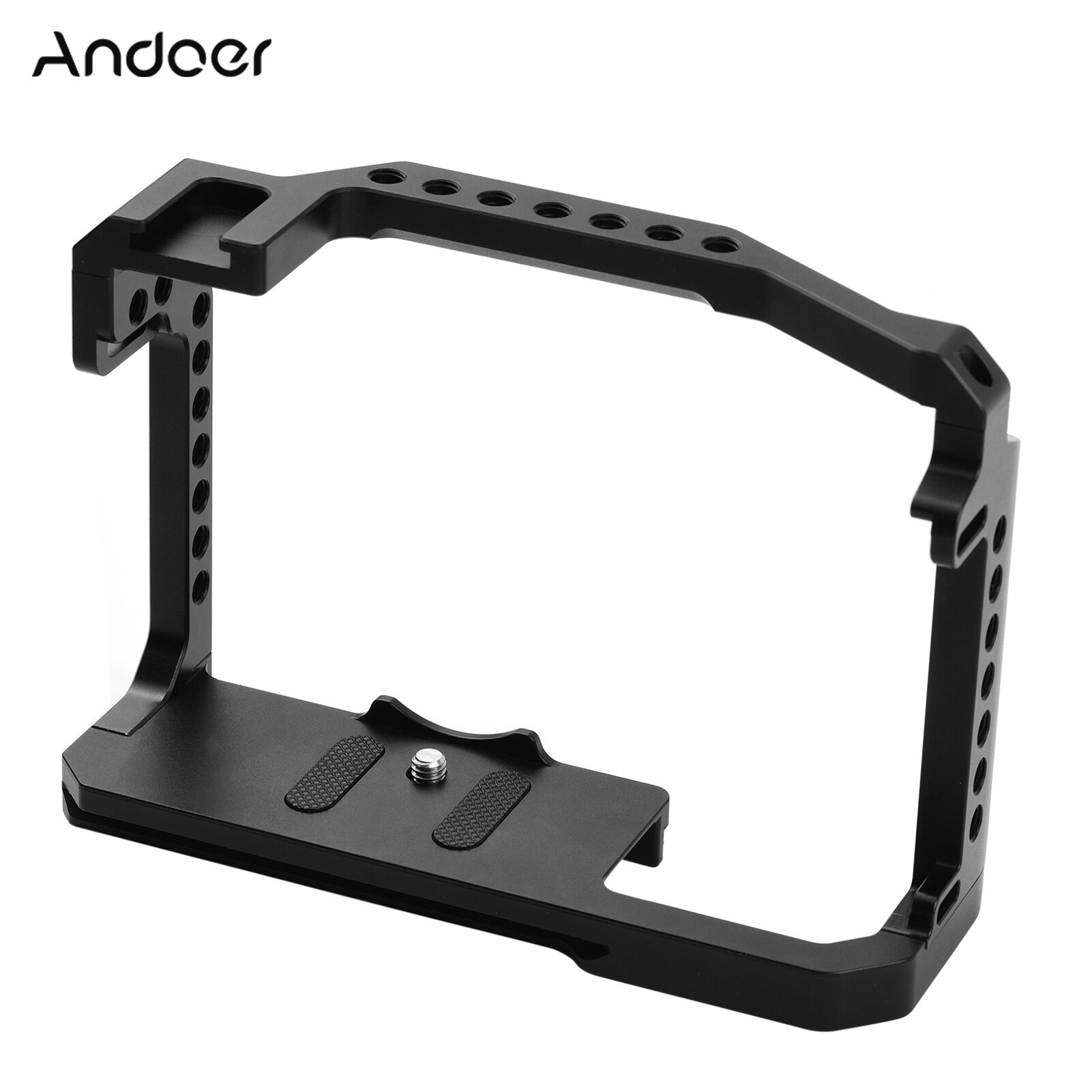 Andoer Aluminium Camera Kooi Video Rig Met Koud Schoen 1/4 Inch Schroef Gat Vervanging Voor Canon Eos R5/r6