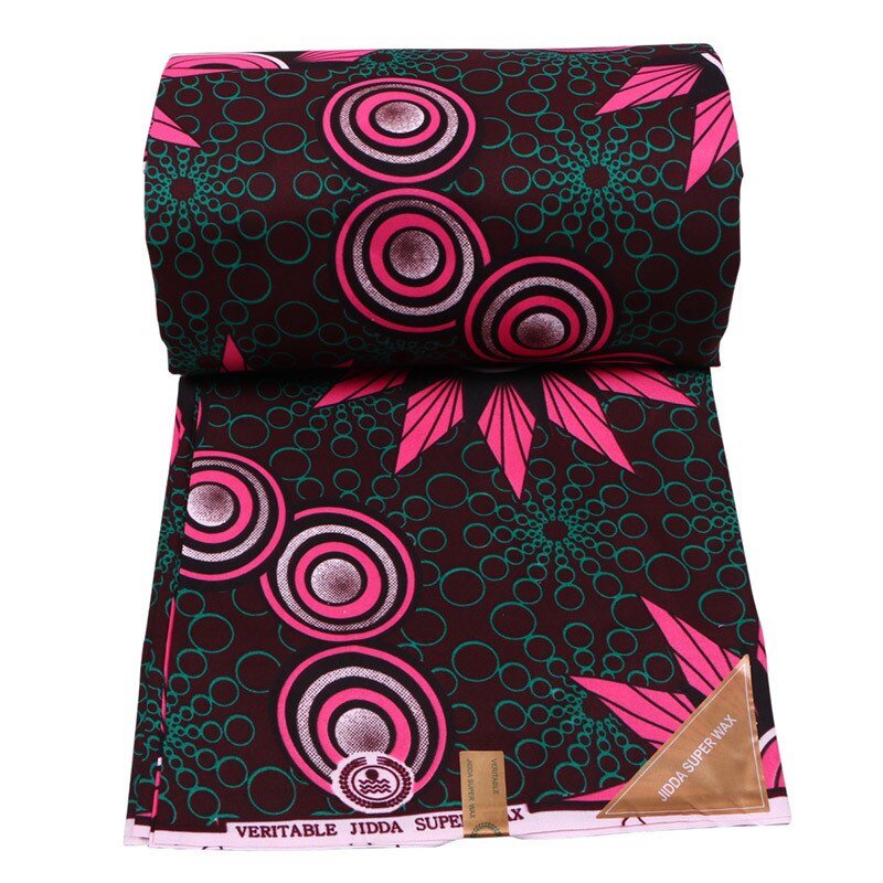 6 Yards Pink Flower African Wax Polyester Wax Fabric Pure Polyester Breathable African Ankara Wax Fabric Material for Spring