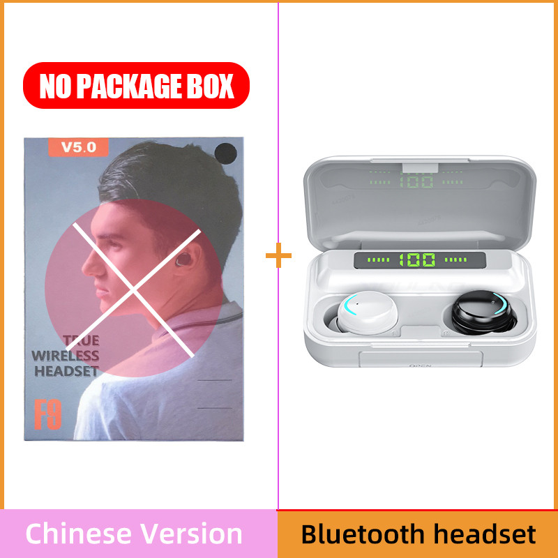 Écouteurs sans fil TWS Bluetooth 5.0, avec boîtier de recharge 2200 mAh, étanches, stéréo 9D, avec microphone, pour le sport: D