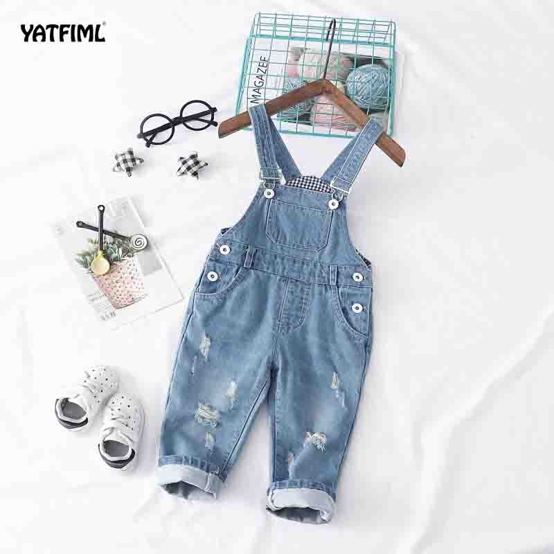 YATFIML Herfst Jongens Denim Broek Baby Denim Overalls Jumpsuits Voor Peuter Zuigeling Kinderen Bib Broek Kinderen Kleding Longs Jeans: BLUE / 9m